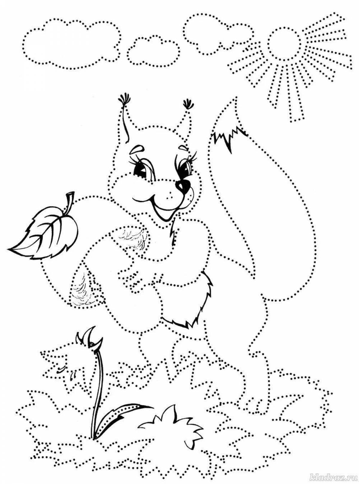 Squirrel Splatter Coloring Book for 6-7 year olds