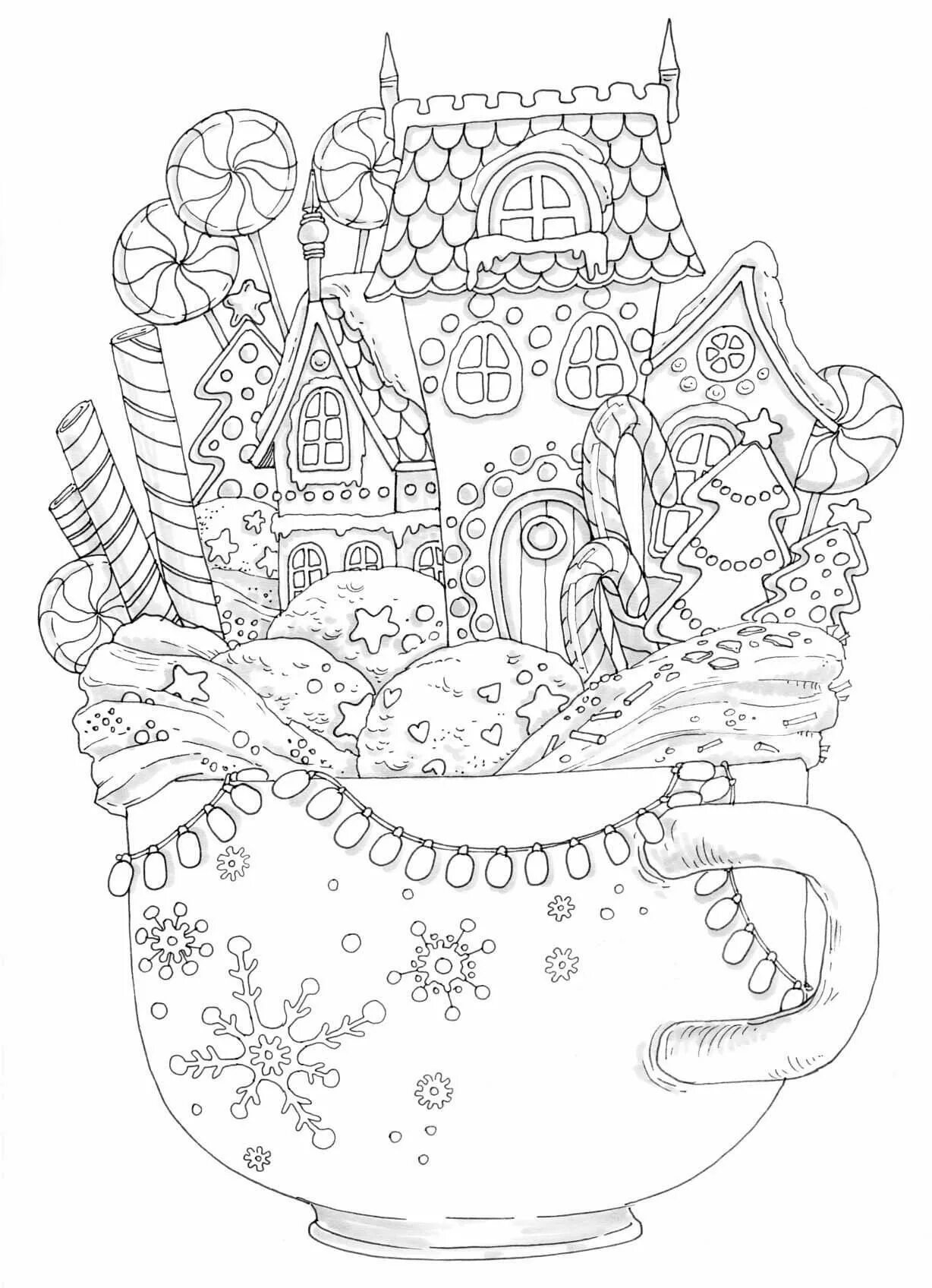 Happy new year coloring page