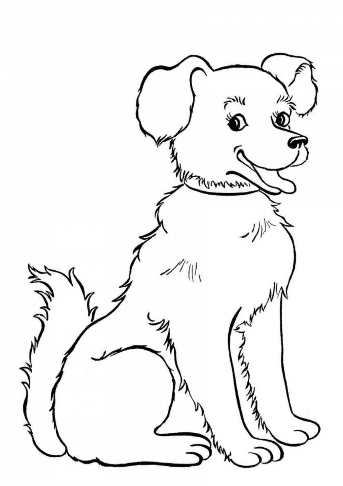 Cute dog coloring book for kids 6-7 years old