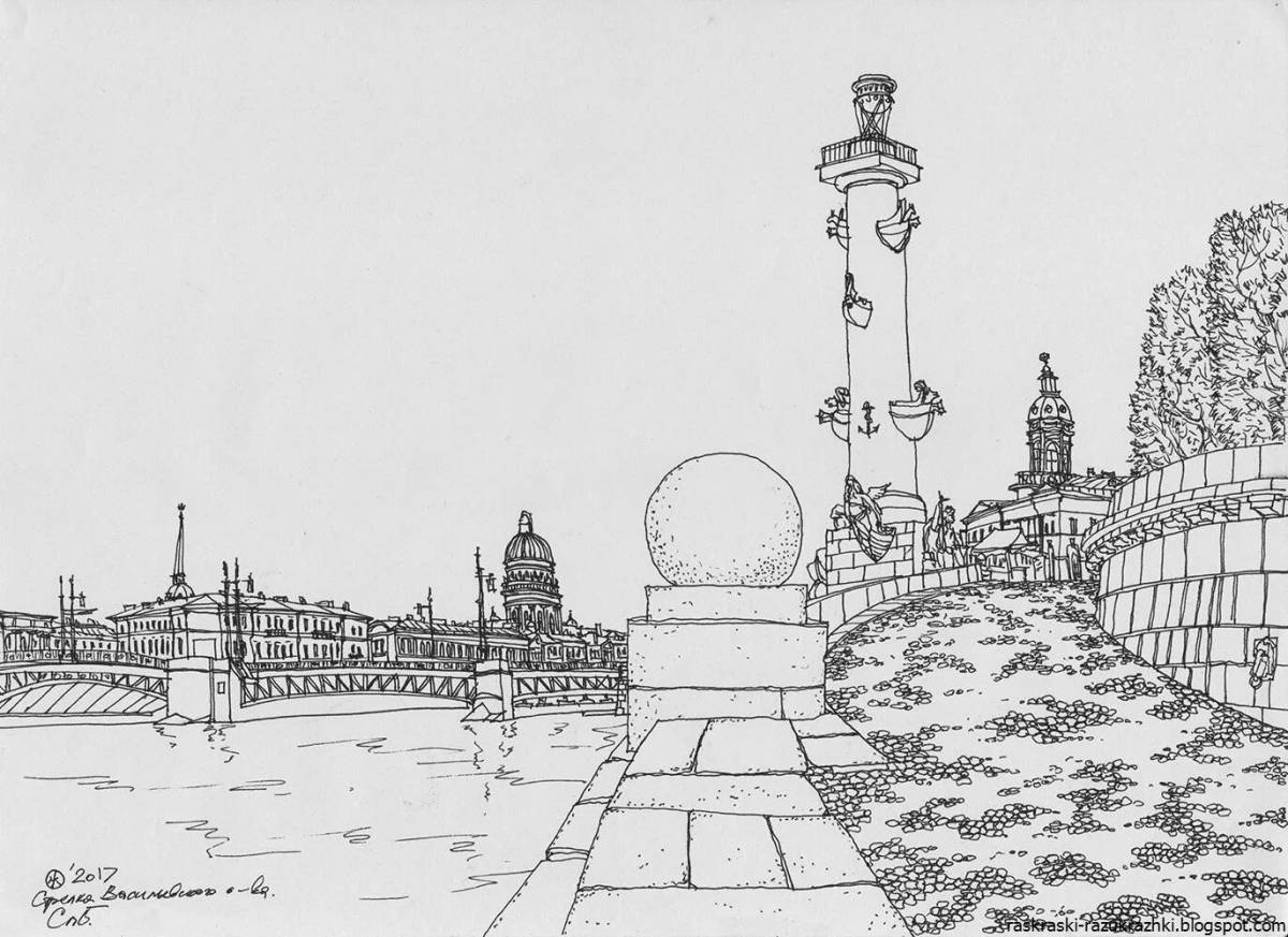 Рисунок колонны, капители