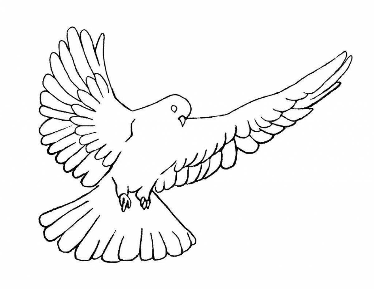 Awesome flying pigeon coloring page