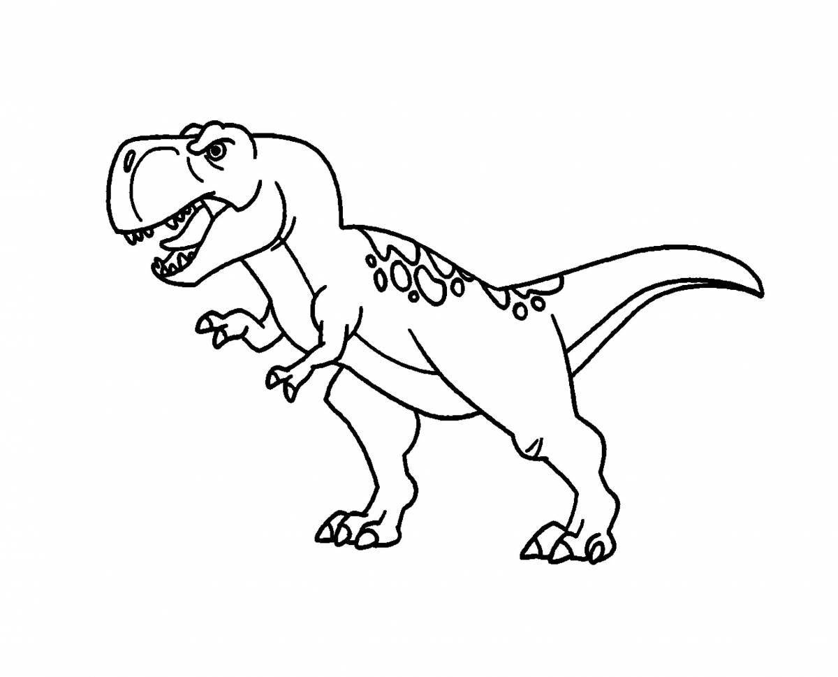 Coloring book bright angry dinosaur