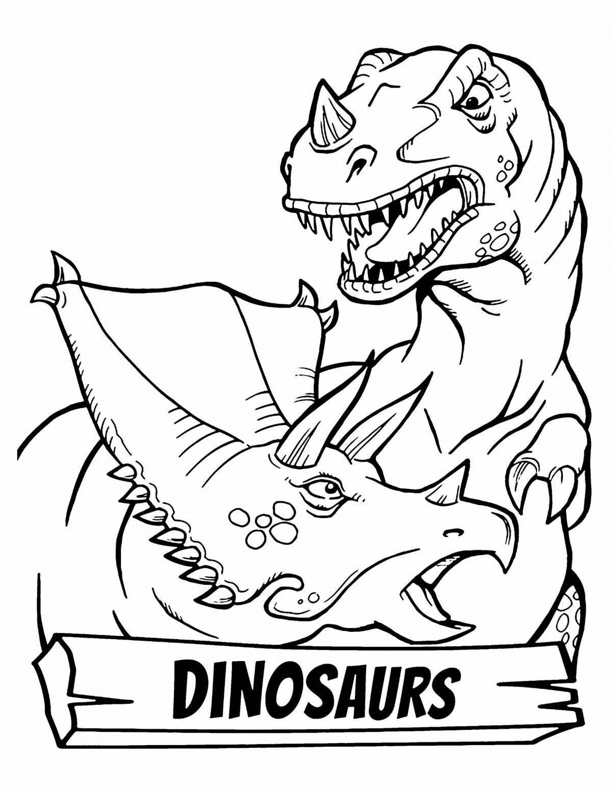 Раскраска агрессивный злой динозавр