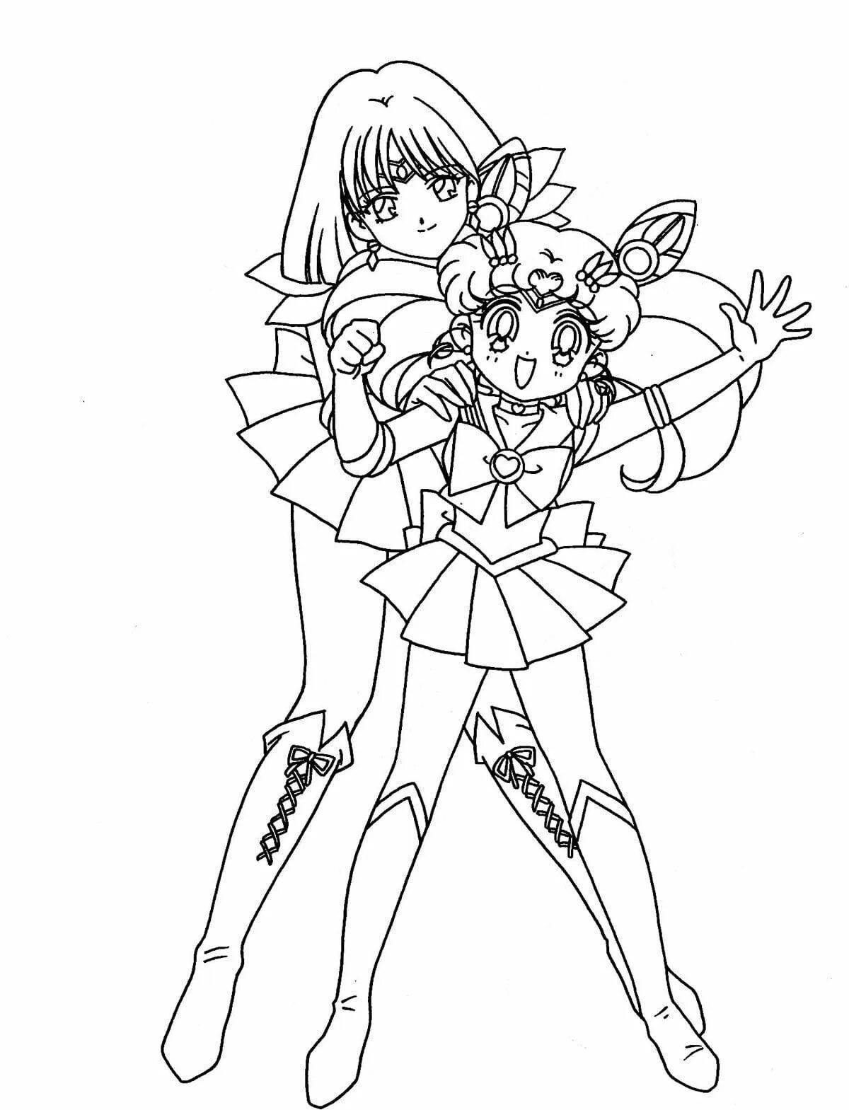 Charming coloring sailor saturn