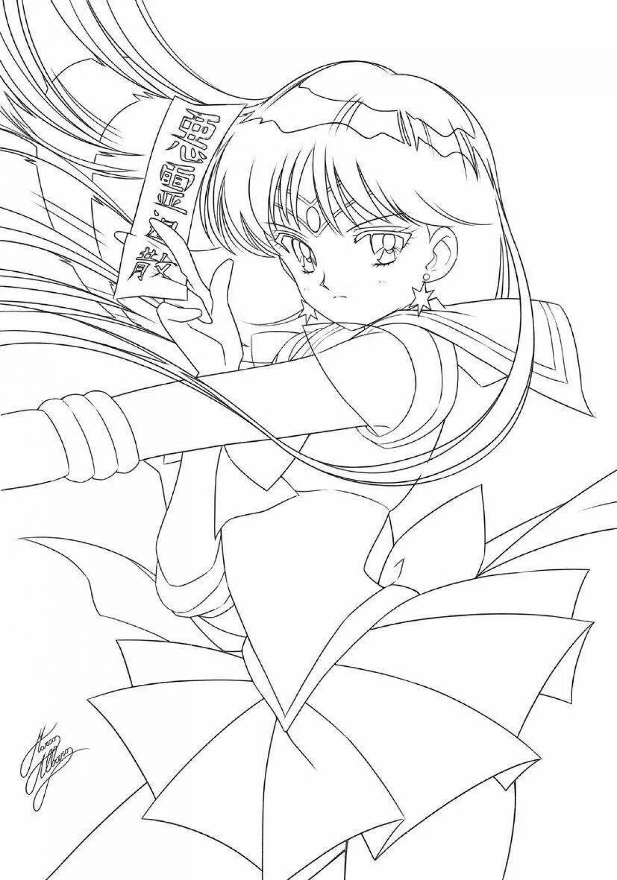 Sailor saturn shining coloring book