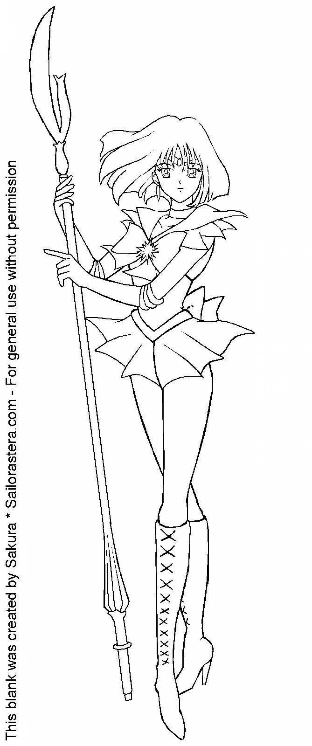 Exalted sailor saturn coloring page