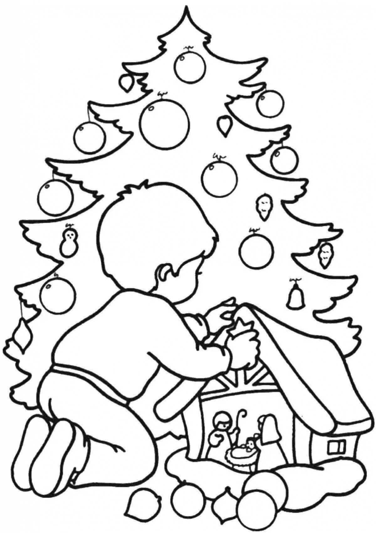 Violent coloring baby christmas