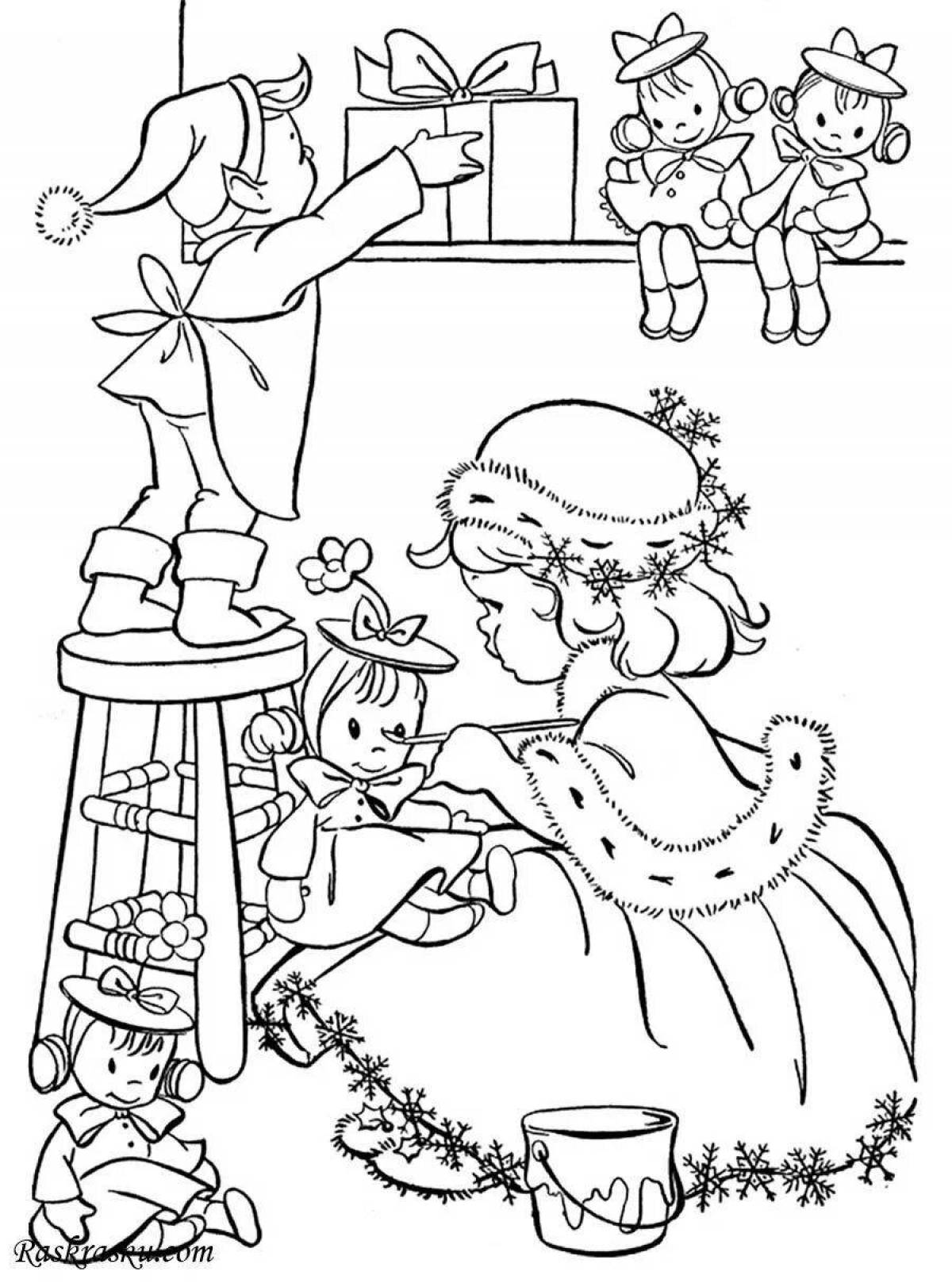 Children's Christmas glamor coloring