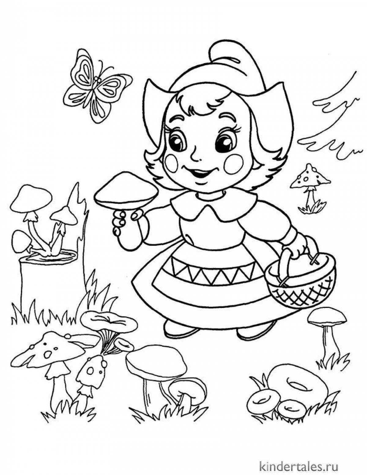 Playful fairy tale coloring book