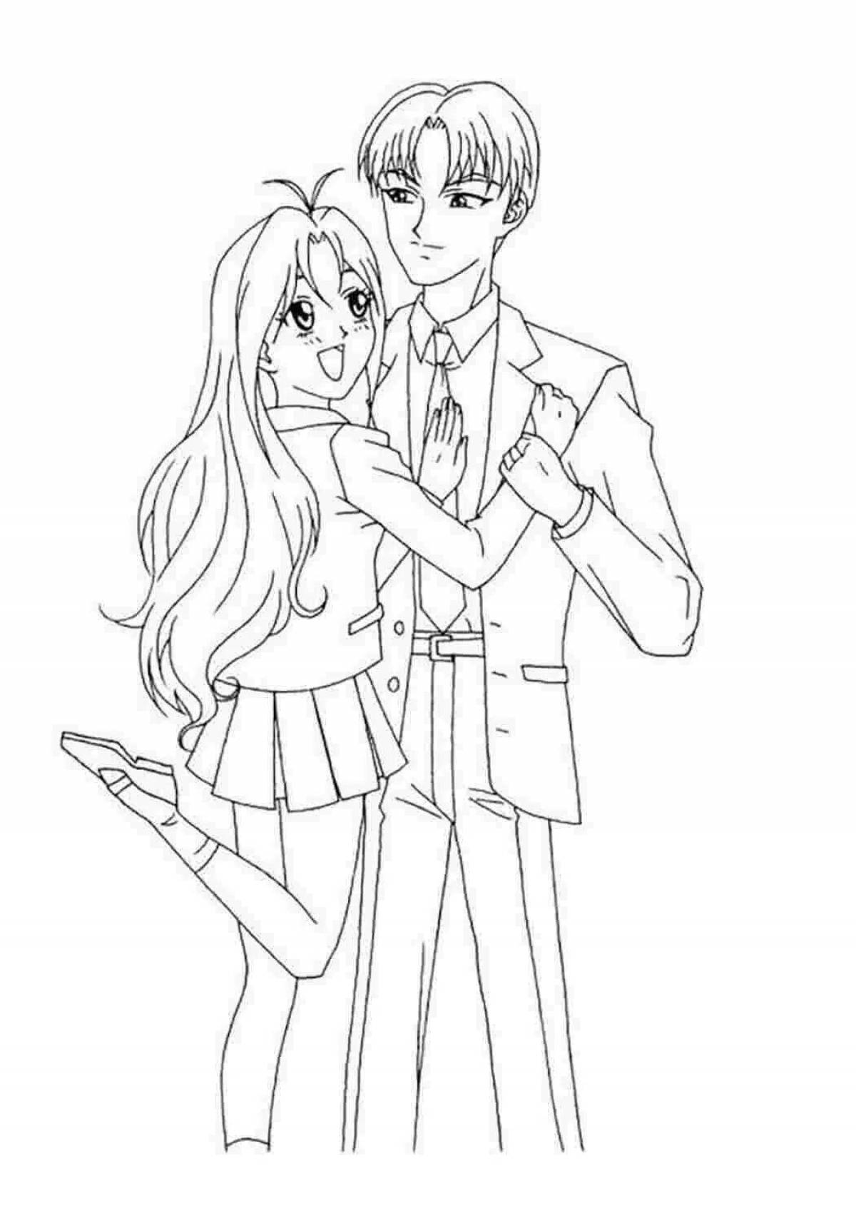 Lovely anime love coloring book