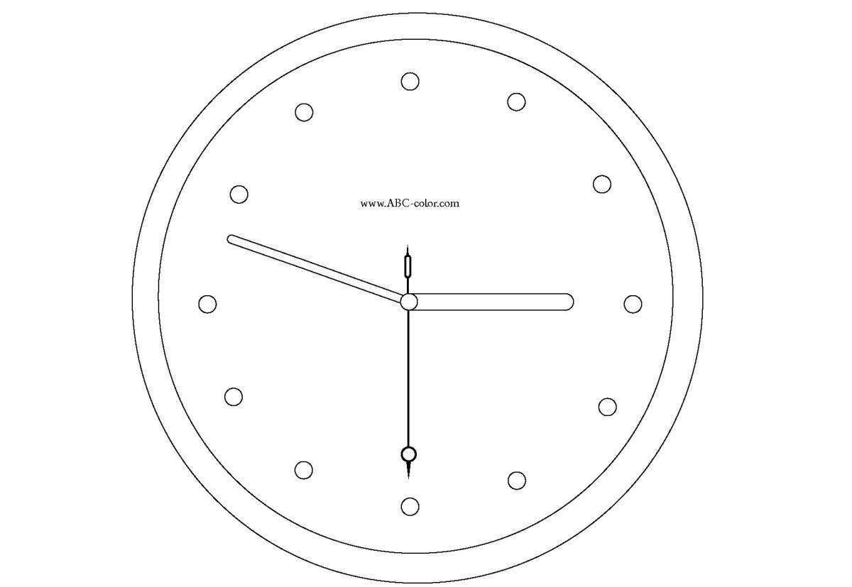 Colorful wall clock coloring book
