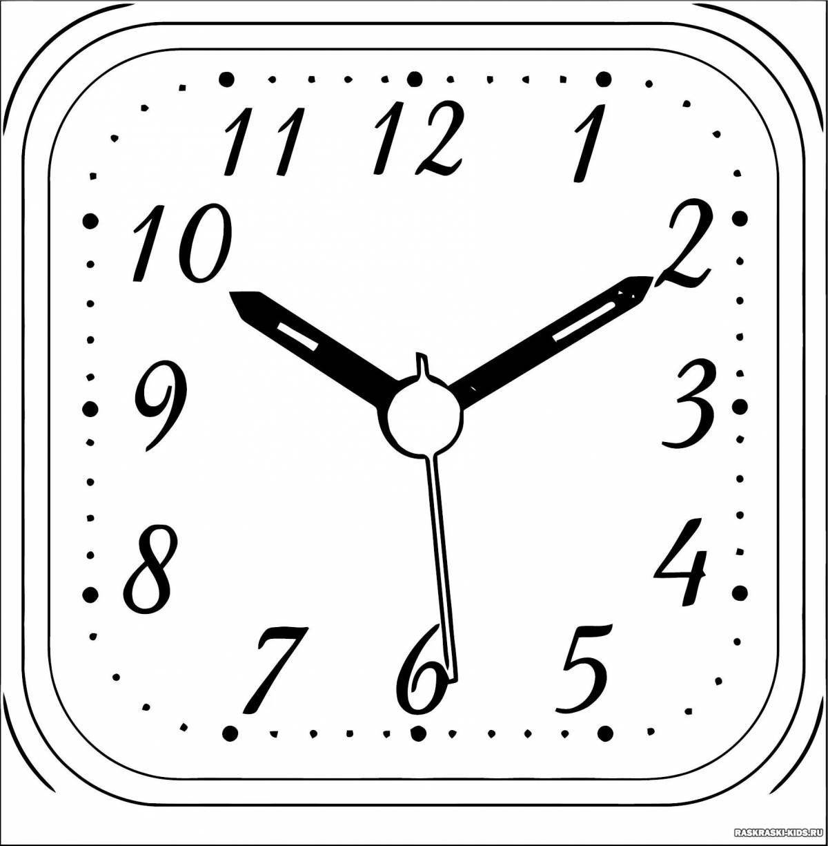 Festive wall clock coloring page