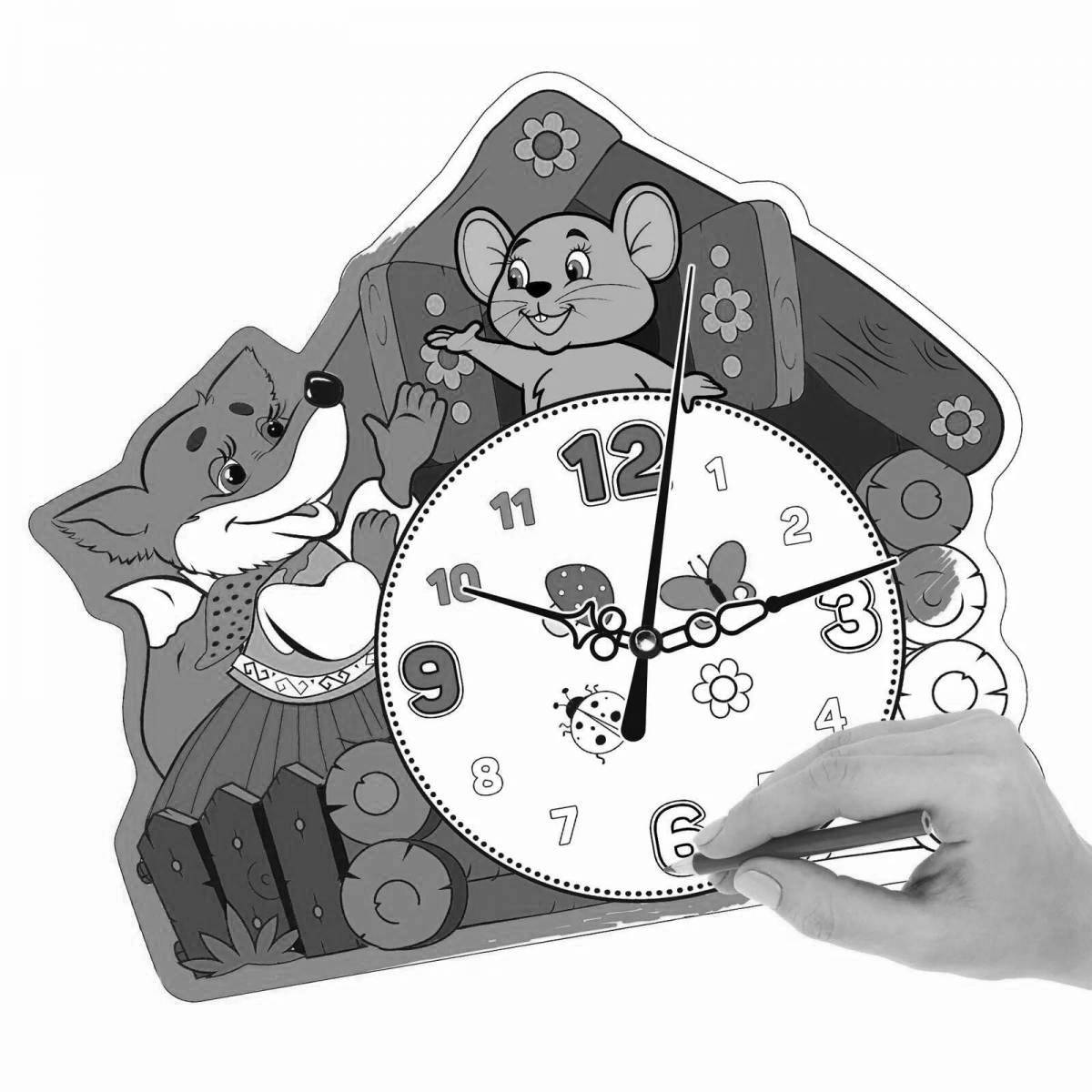 Animated wall clock coloring book