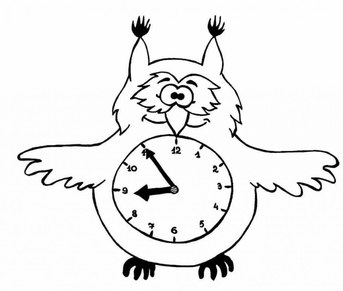 Adorable wall clock coloring page