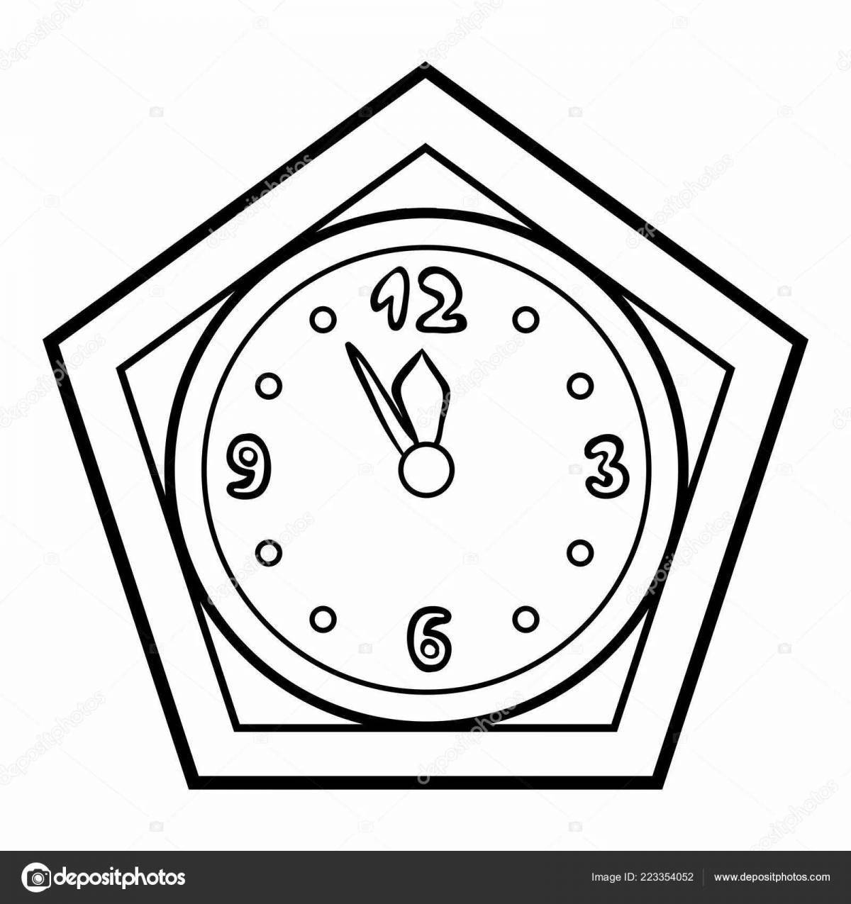 Glitter wall clock coloring page