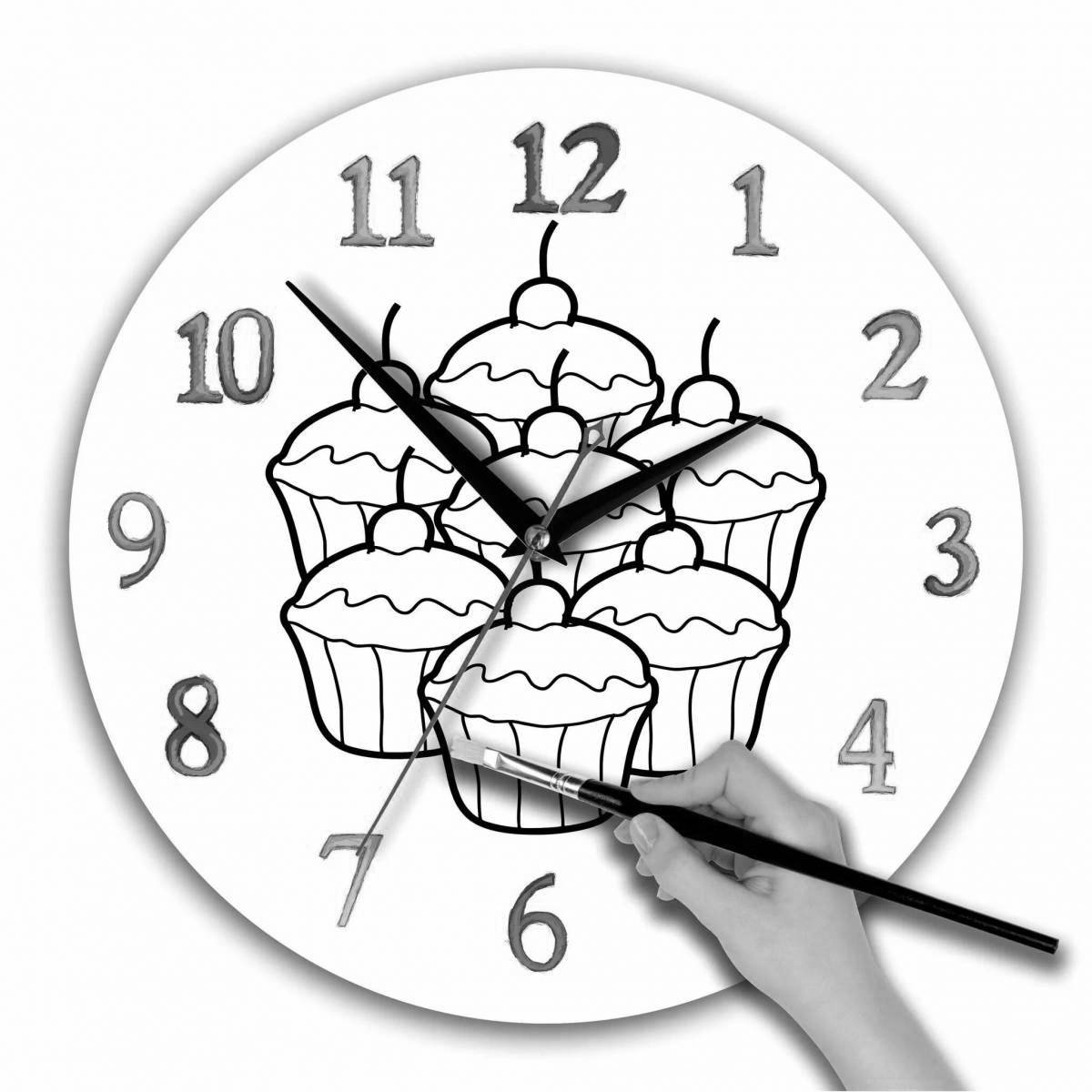 Fancy wall clock coloring page