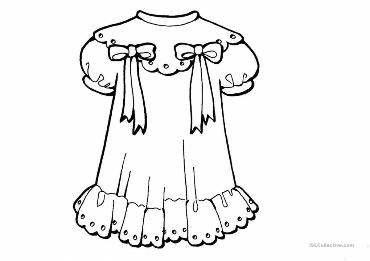 Раскраска «праздничное платье» для детей 2-3 лет