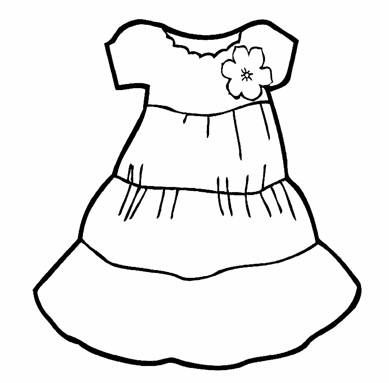 Colorific dress coloring page для детей 2-3 лет