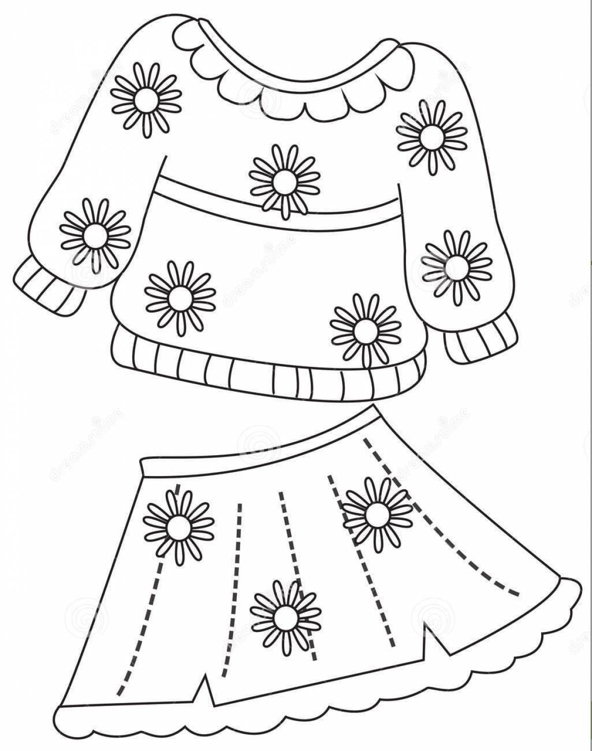 Веселое платье-раскраска для детей 2-3 лет