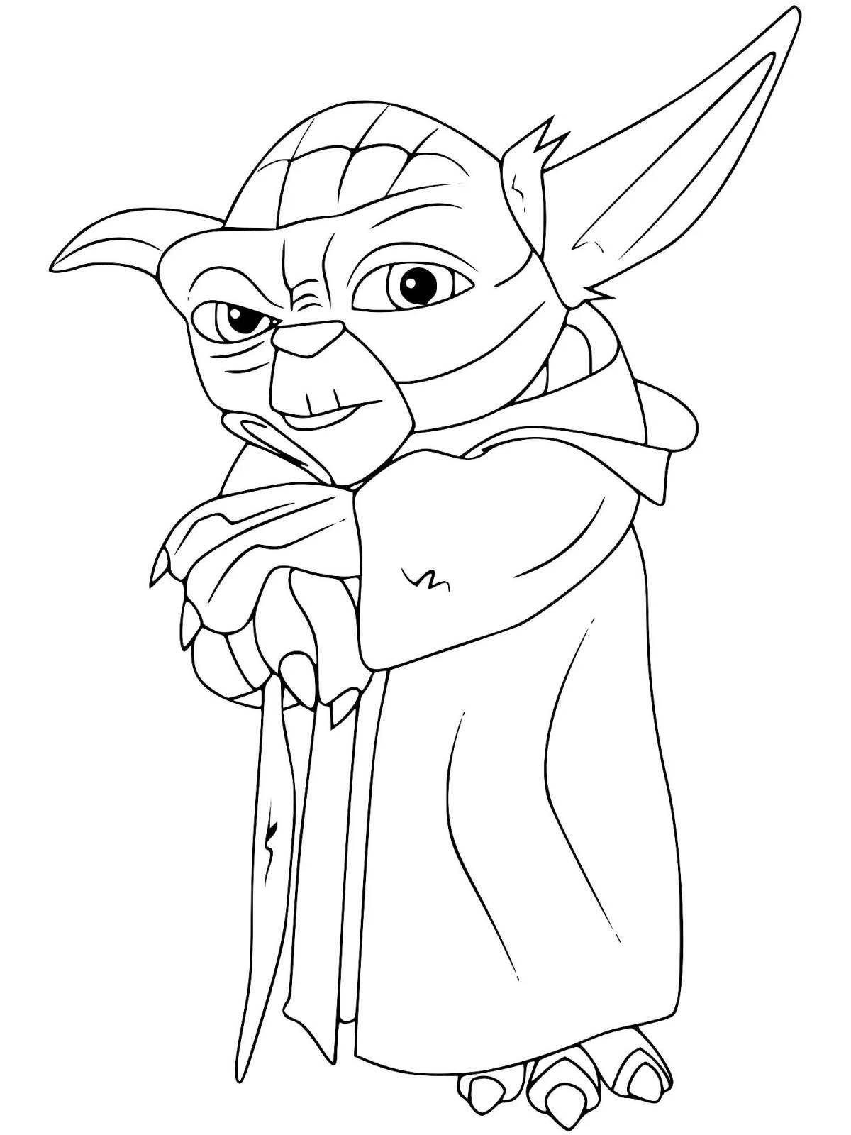 Coloring book gorgeous master yoda