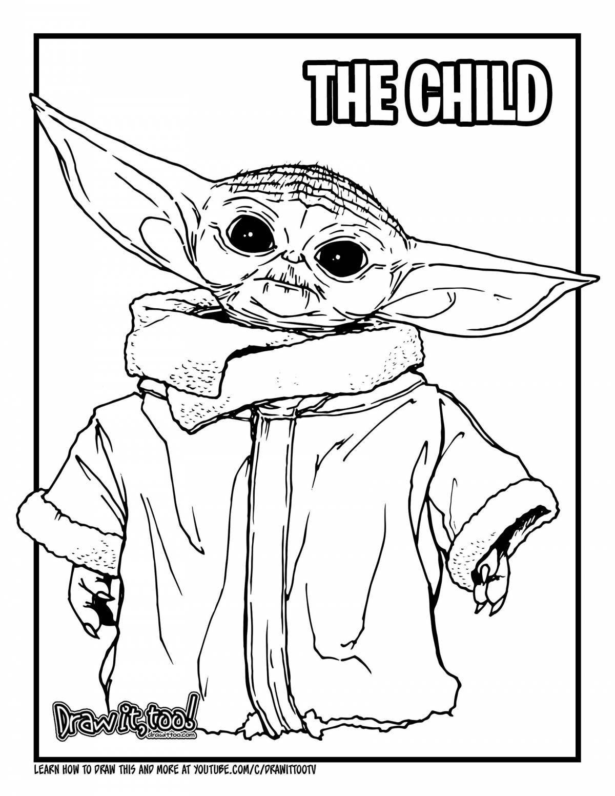 Amazing master yoda coloring page