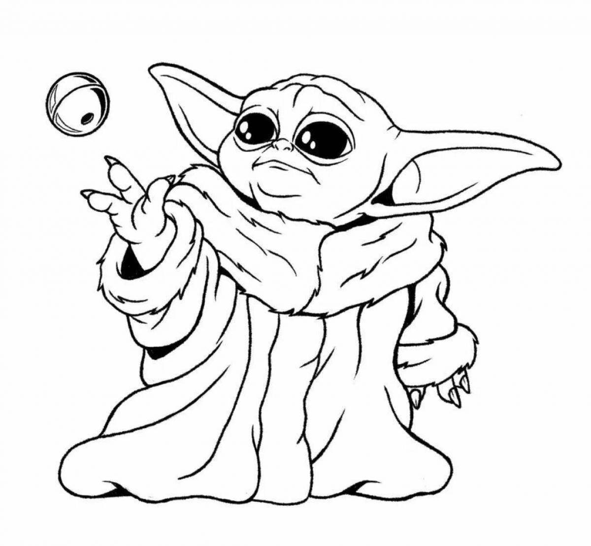 Coloring page dazzling master yoda