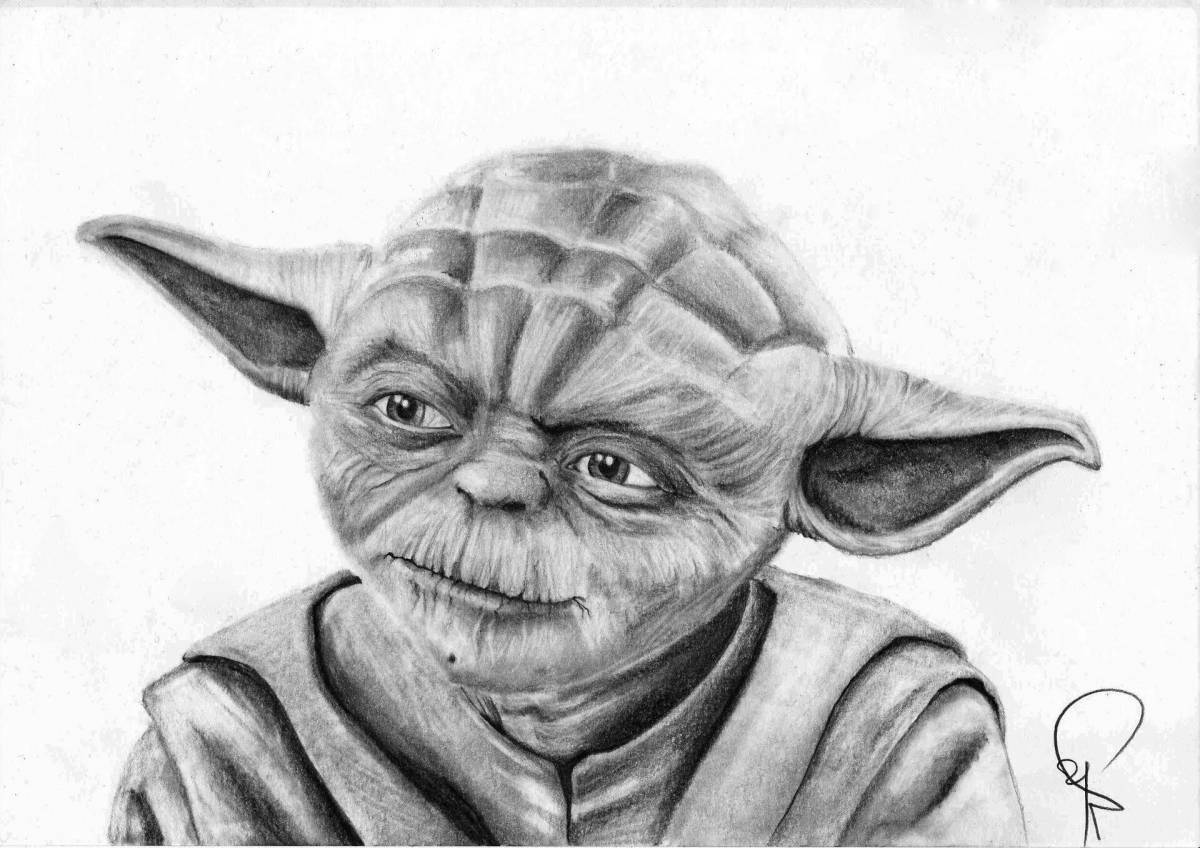 Coloring book outstanding master yoda