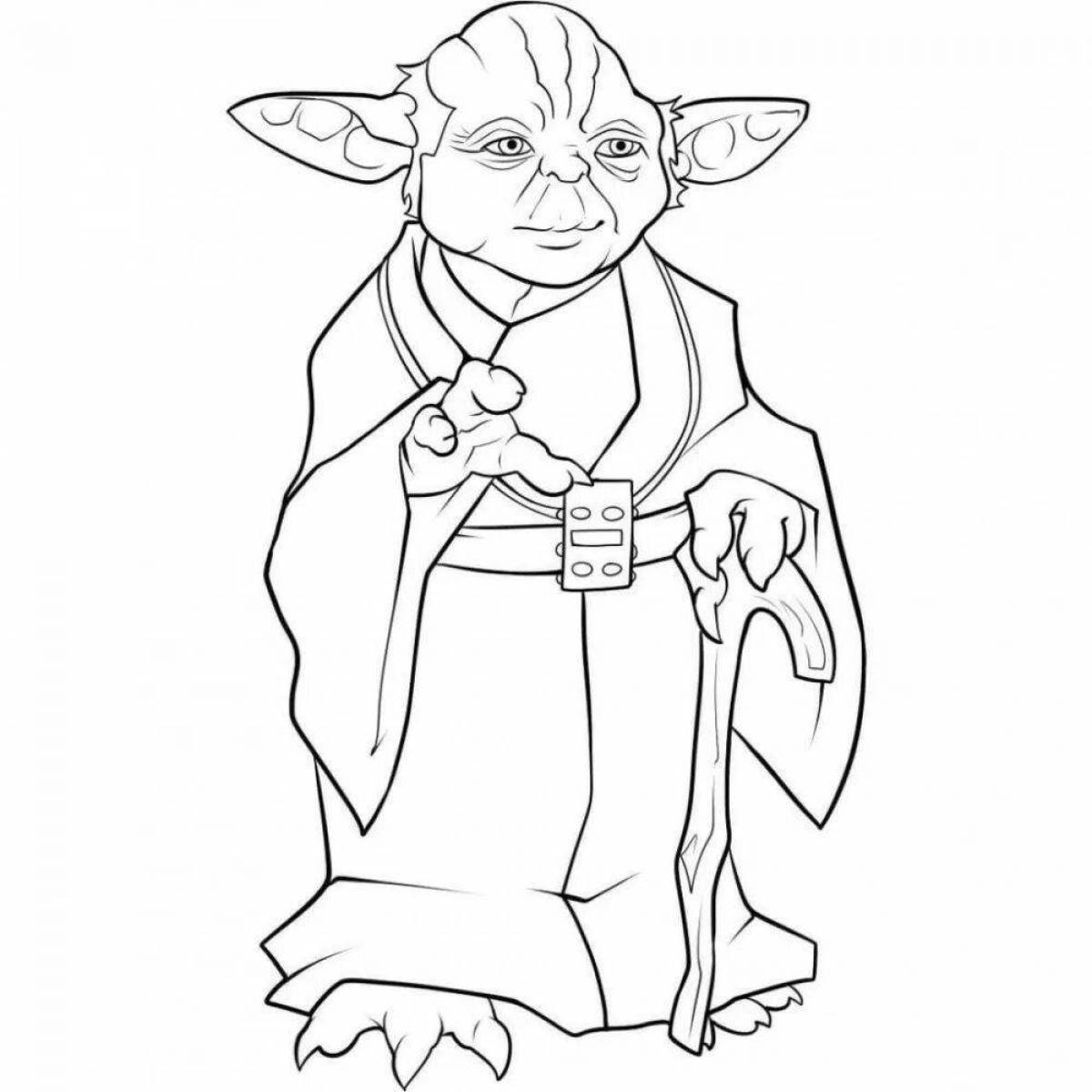 Coloring bright master Yoda