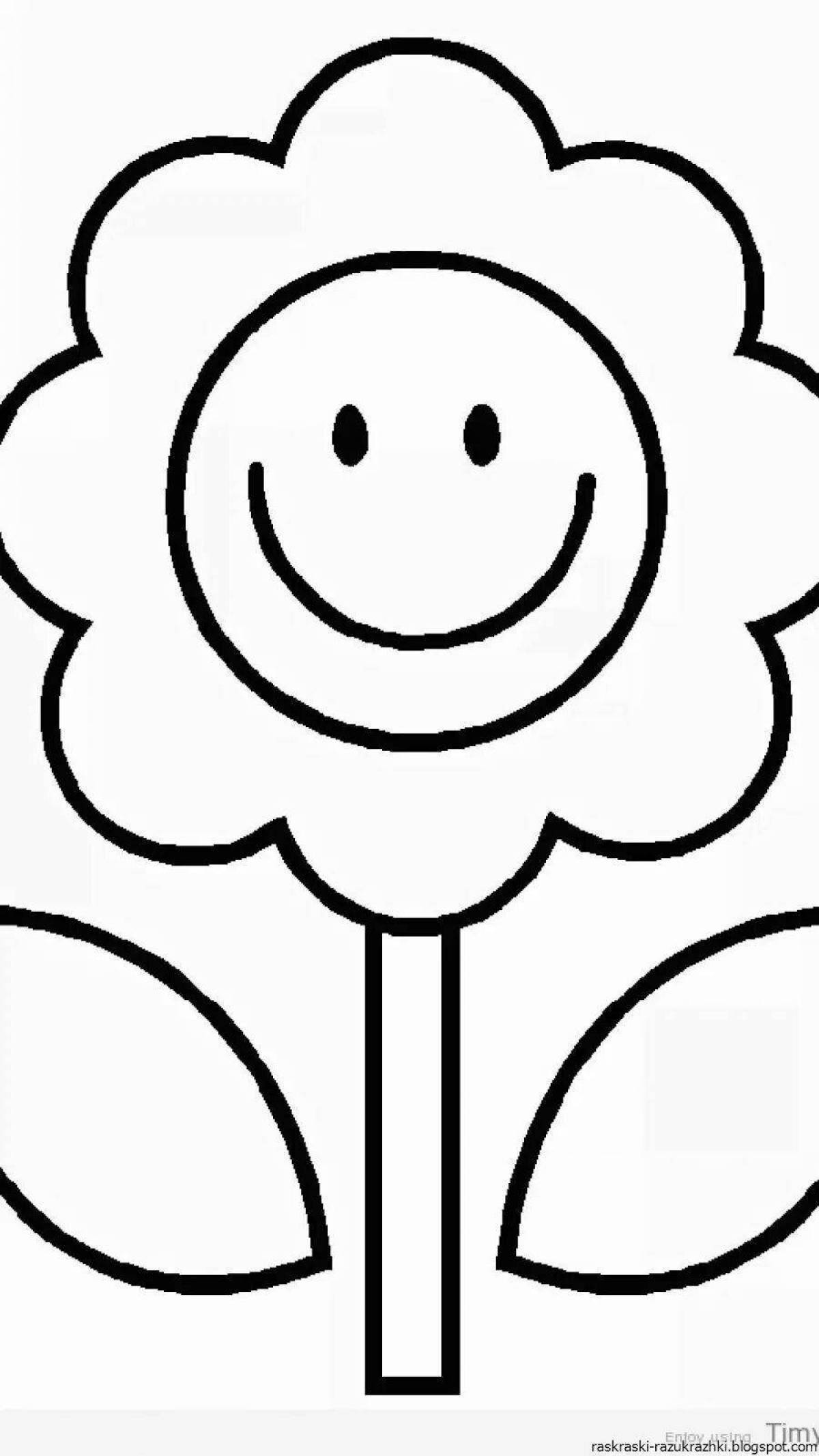 Delightful simple flower coloring book