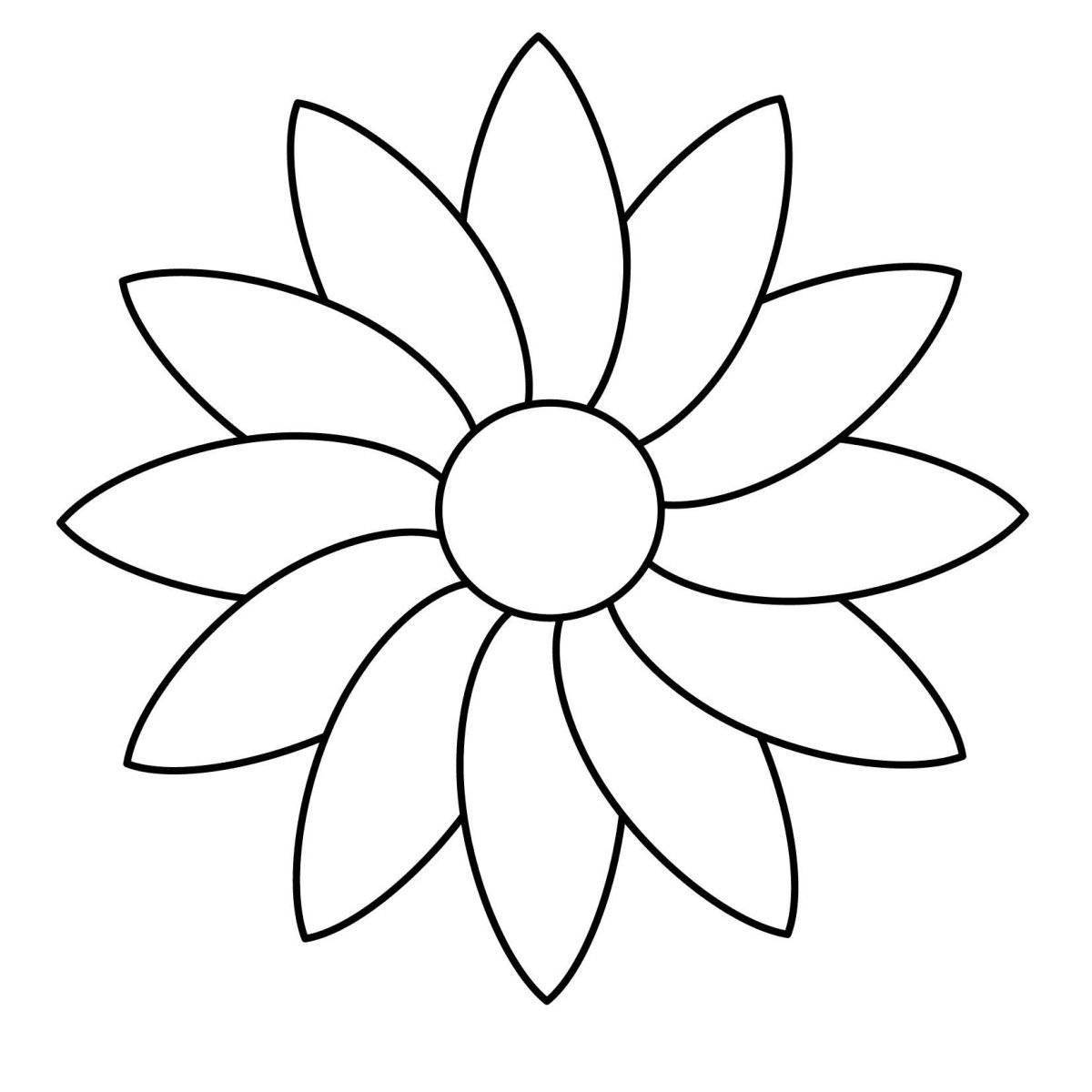 Cute simple flower coloring book