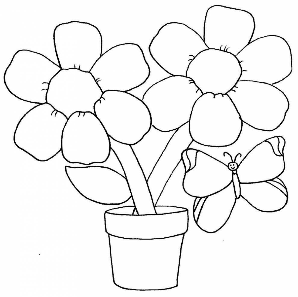 Amazing simple flower coloring book