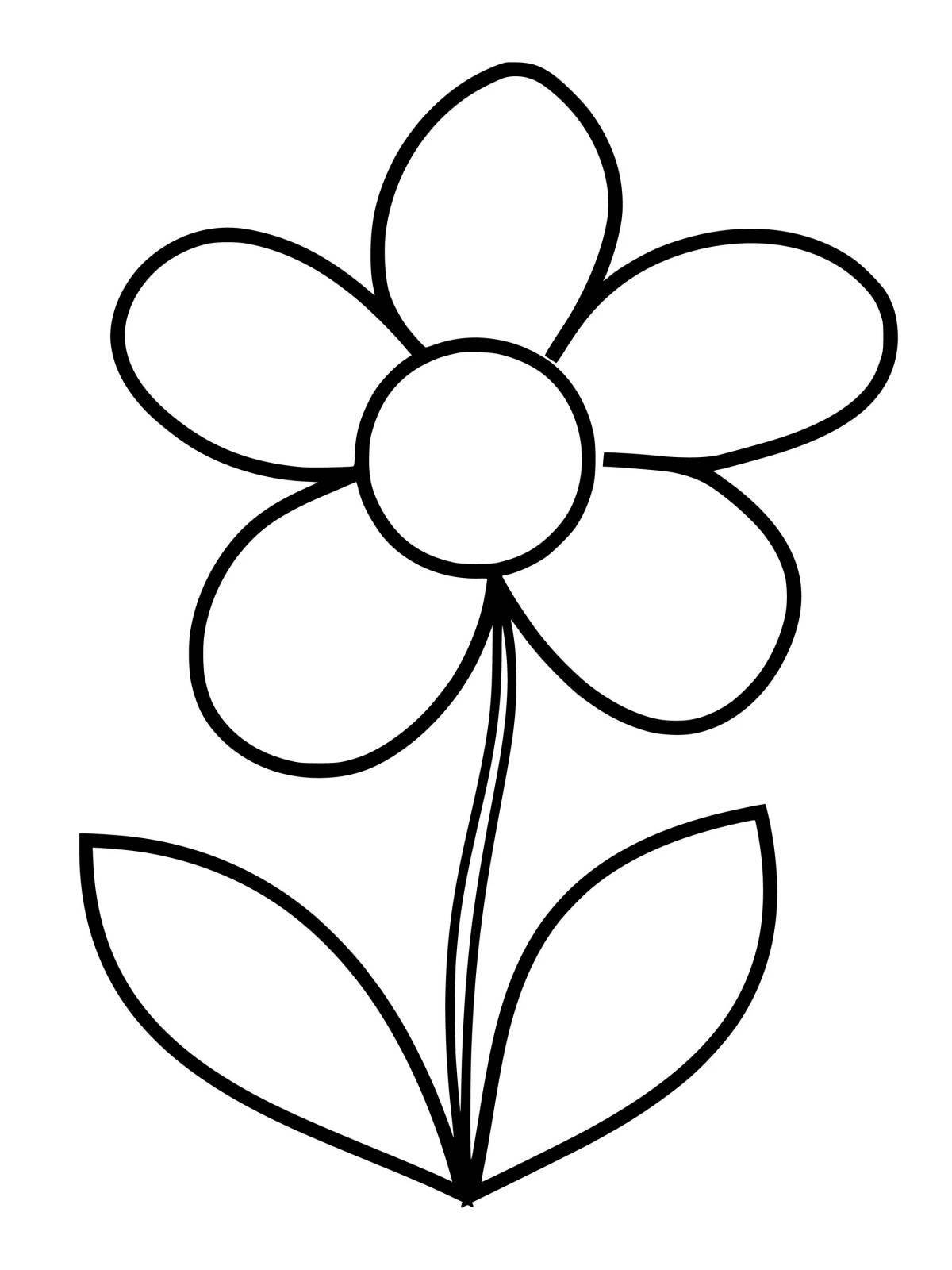 Coloring book shiny simple flower