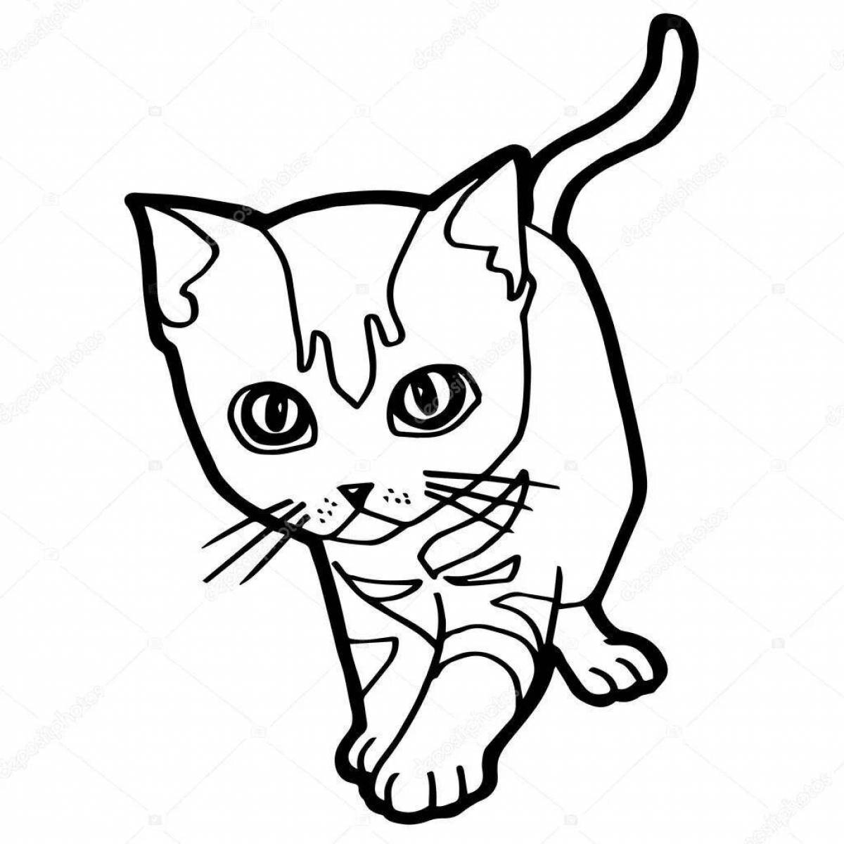 Coloring page adorable cat man