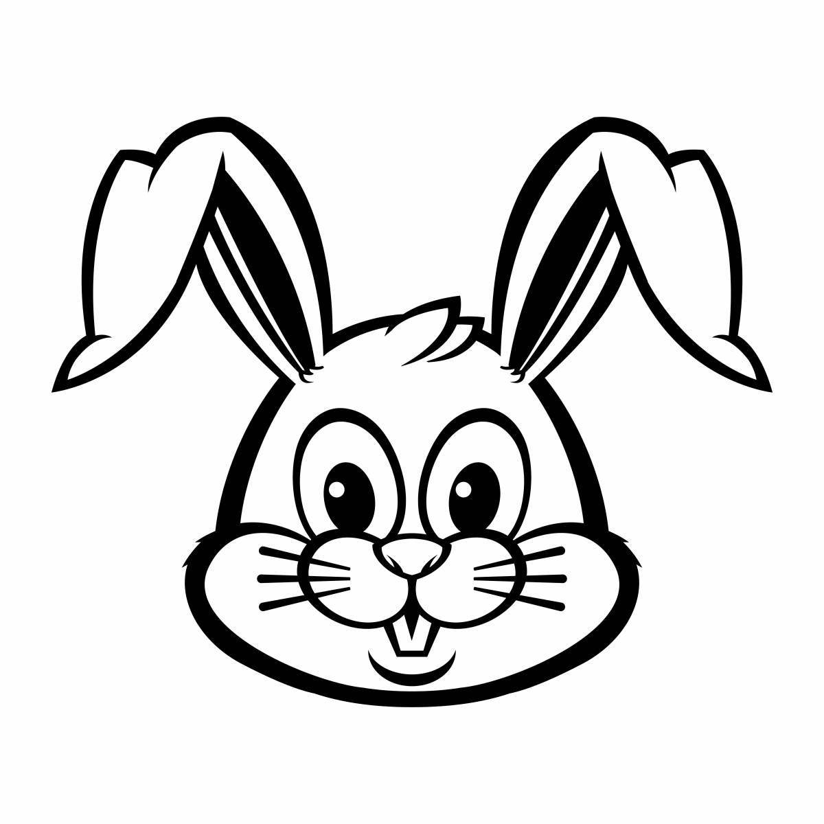 Colorful hare face coloring book
