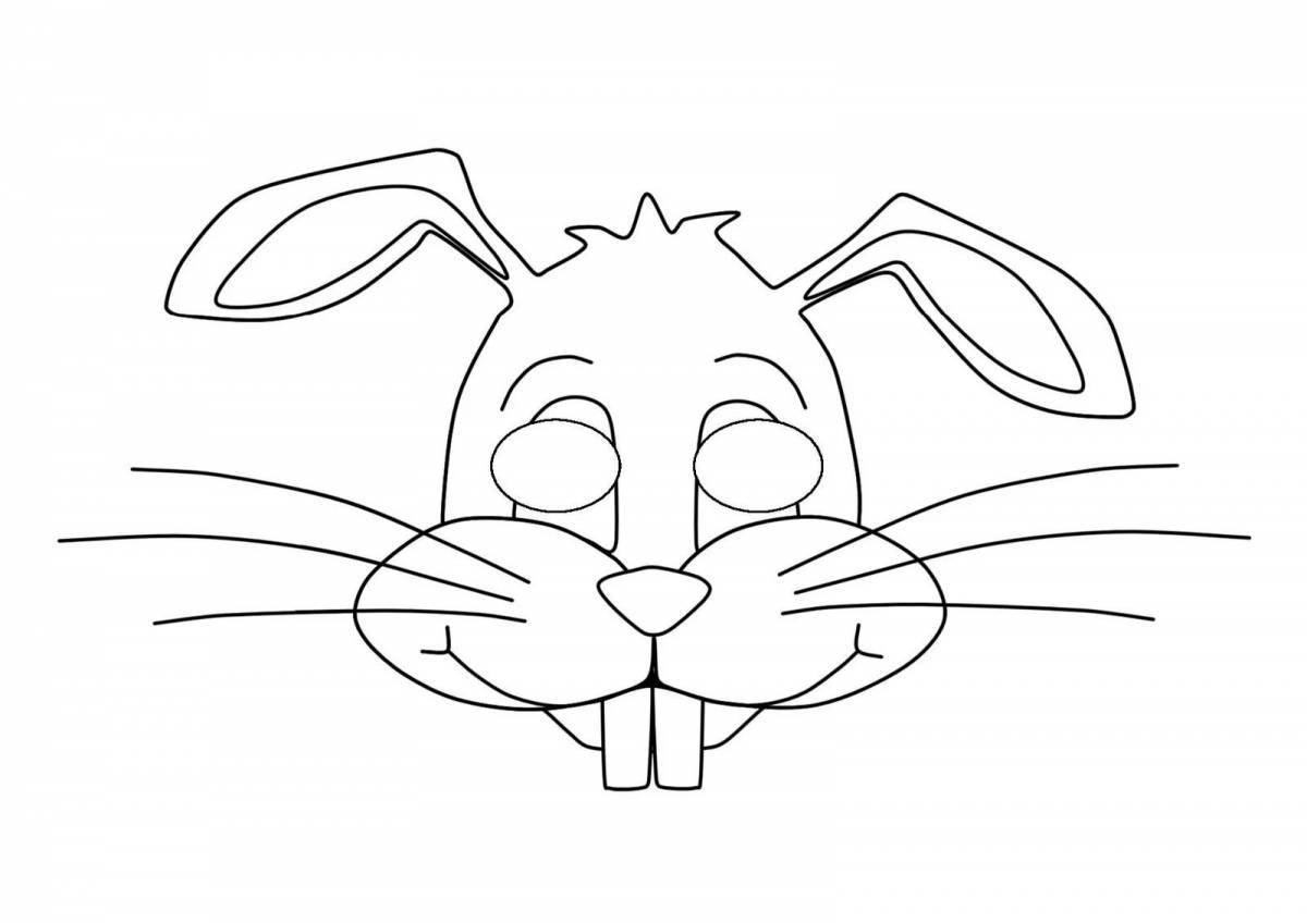 Cute rabbit face coloring page