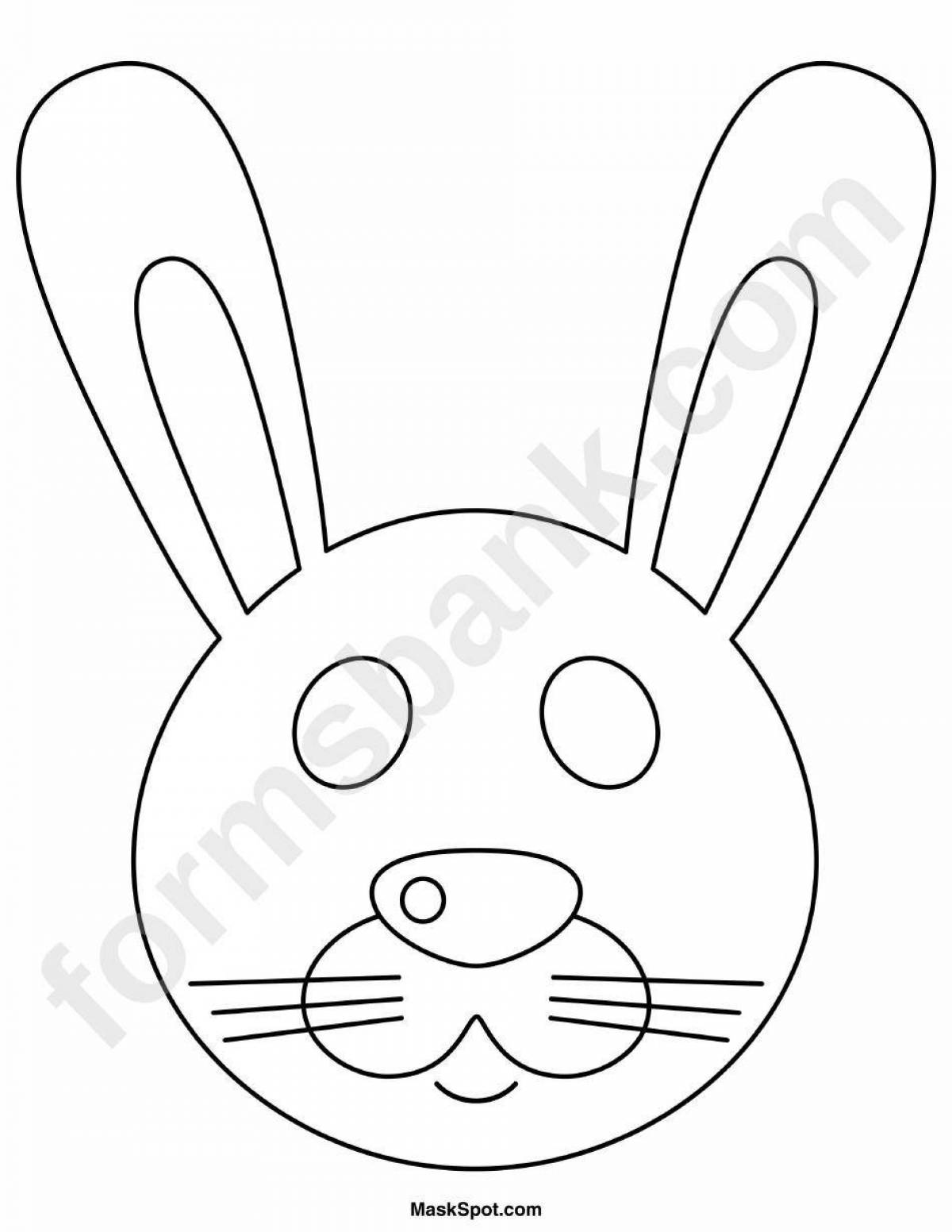 Coloring book gorgeous face of a hare