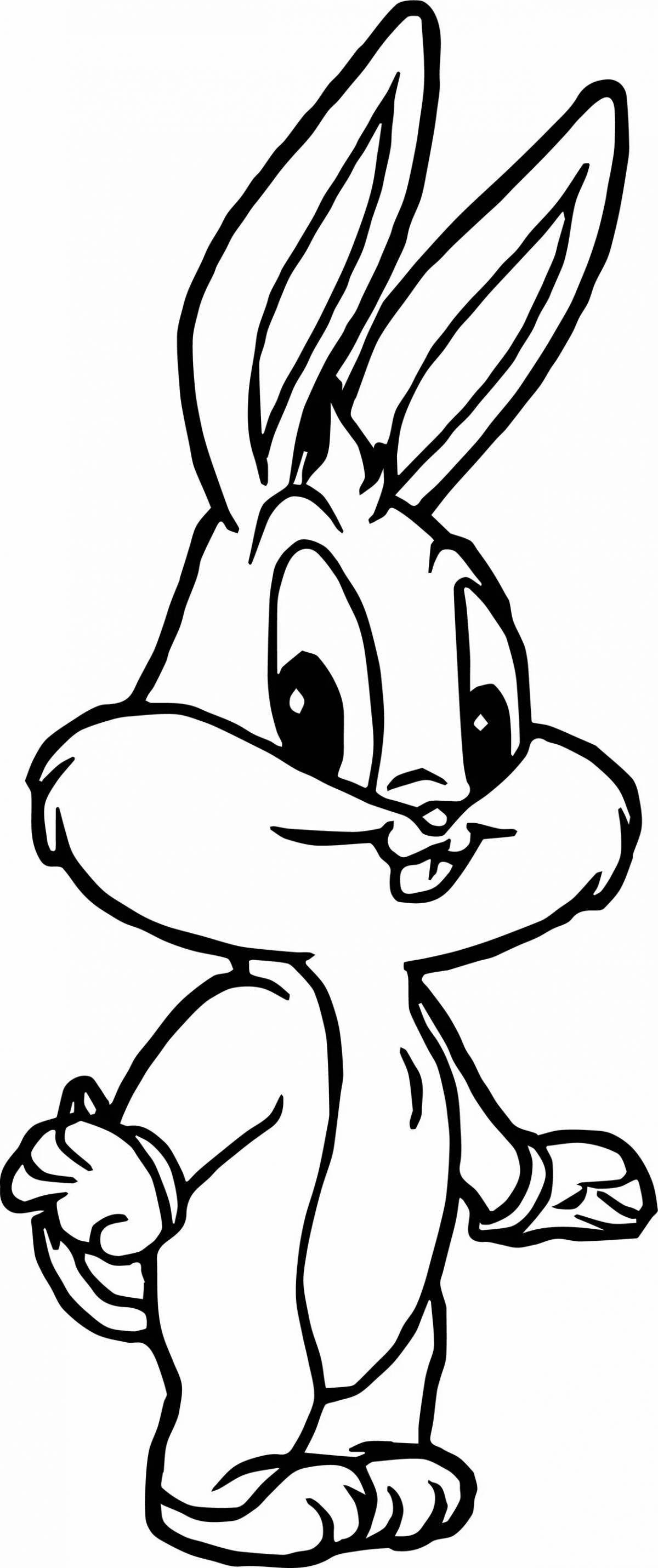 Playful cartoon hare coloring page