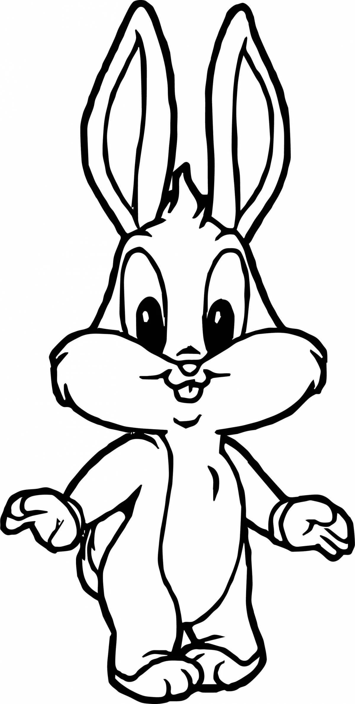 Living cartoon hare coloring book