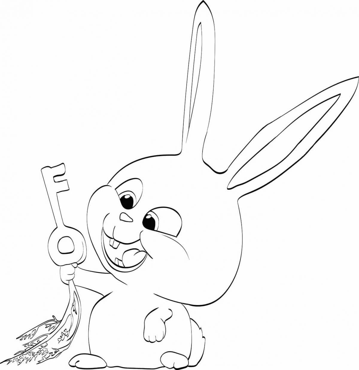Animated cartoon rabbit coloring book