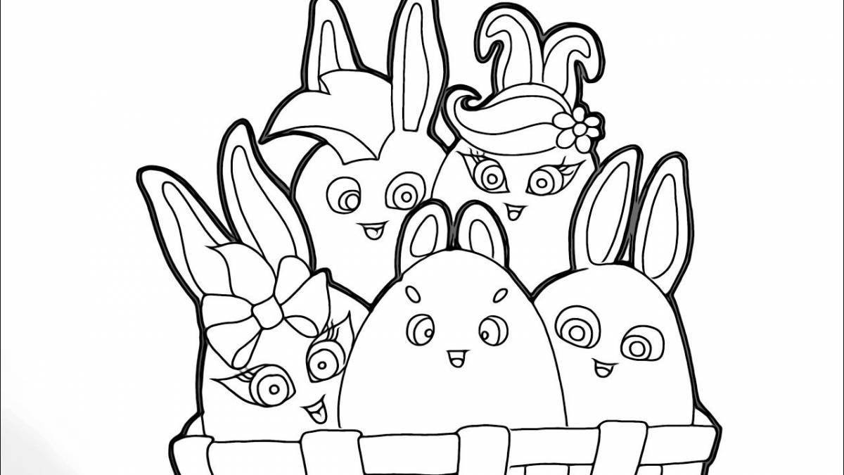 Coloring book mischievous cartoon hare