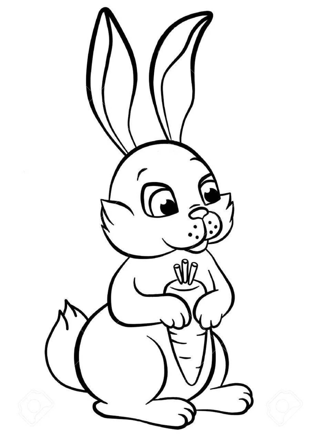 Humorous cartoon hare coloring book