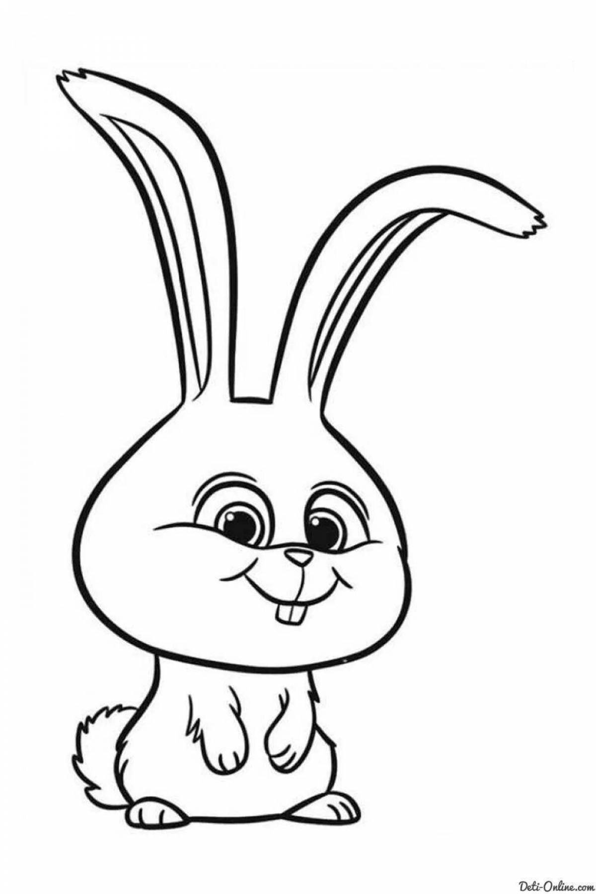 Rampant cartoon hare coloring page