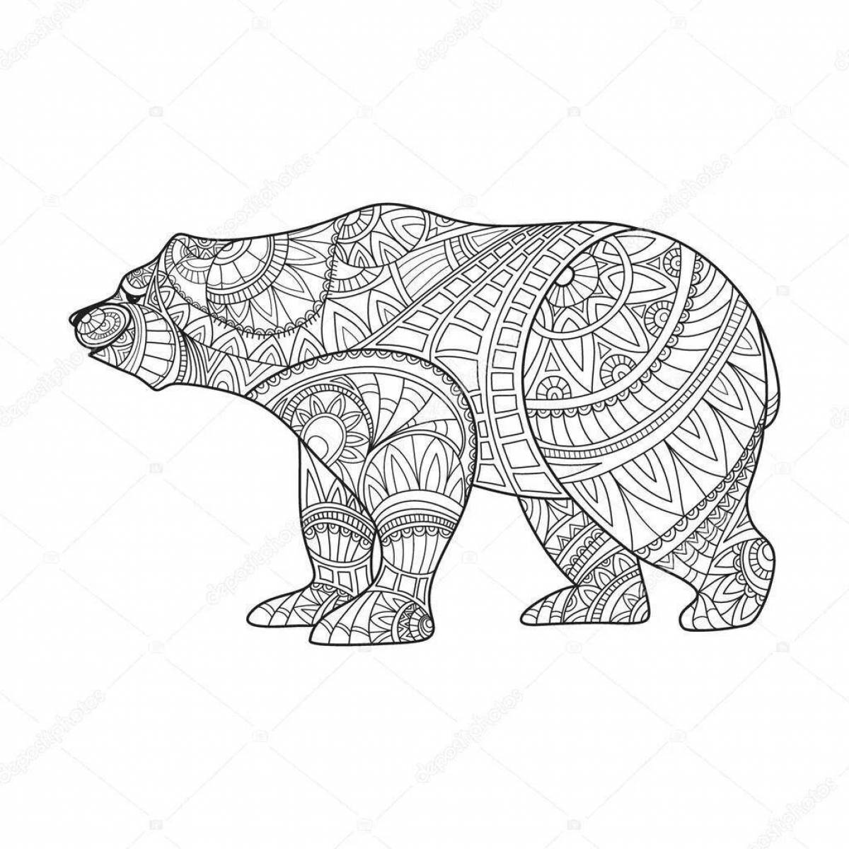 Coloring bear serene antistress