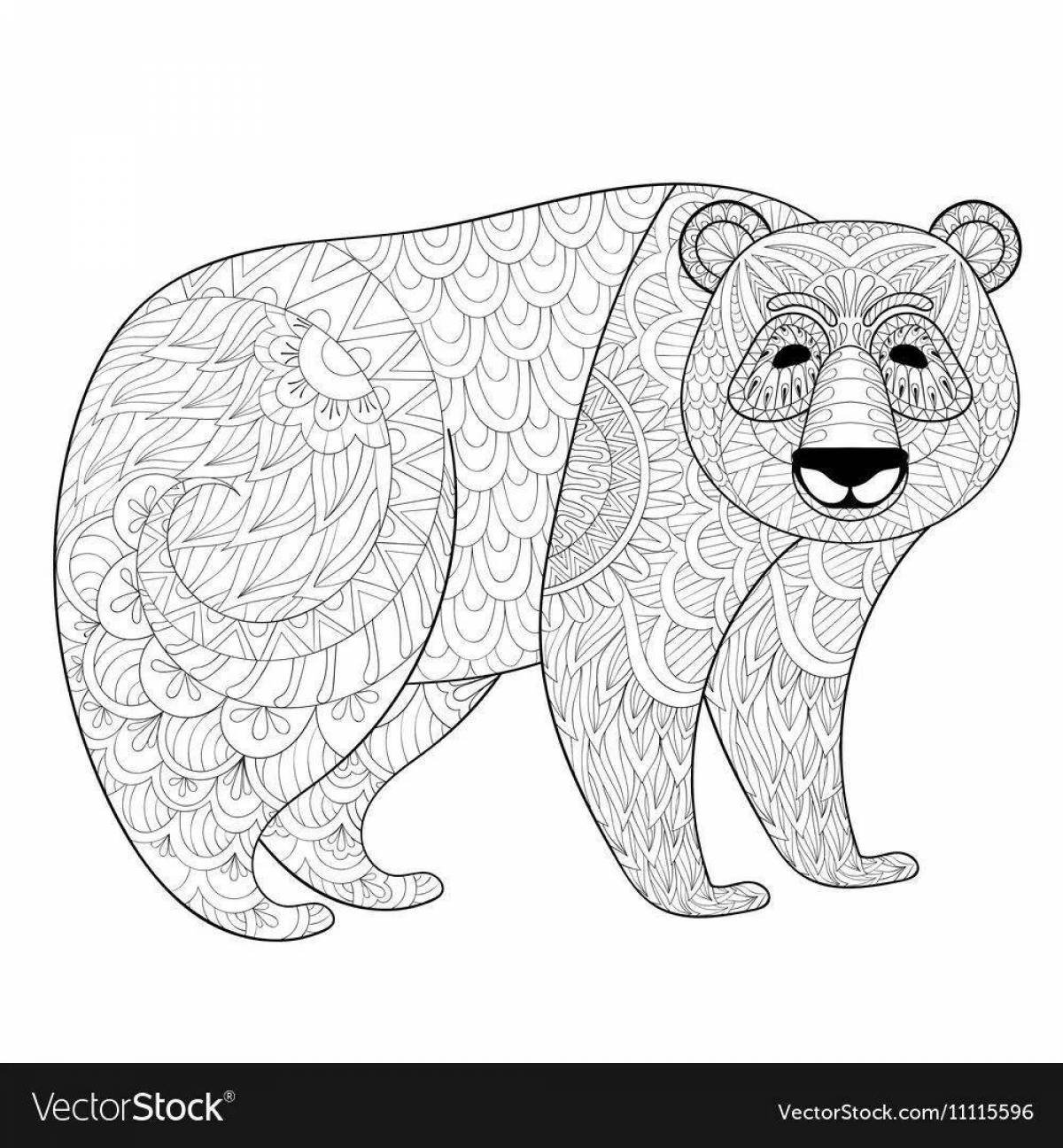 Blessed Antistress Bear coloring page