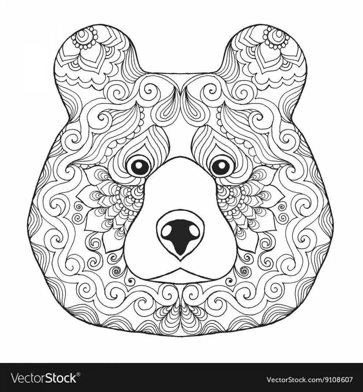 Coloring book invigorating antistress bear