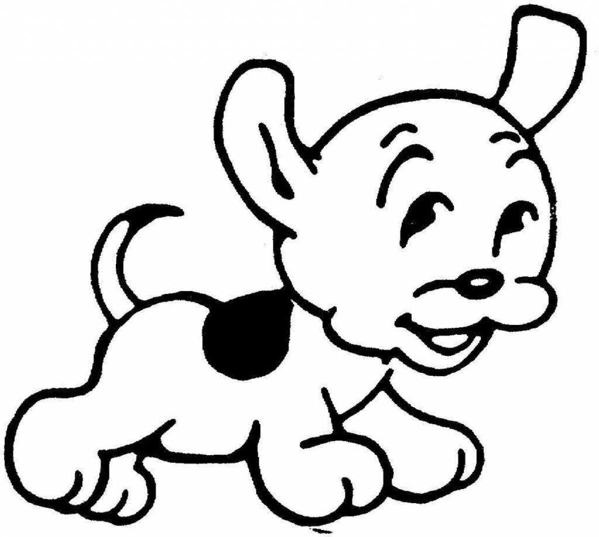 Colorful dog coloring page for kids