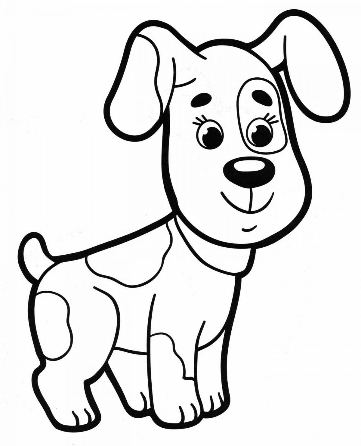 Adorable dog coloring book for kids