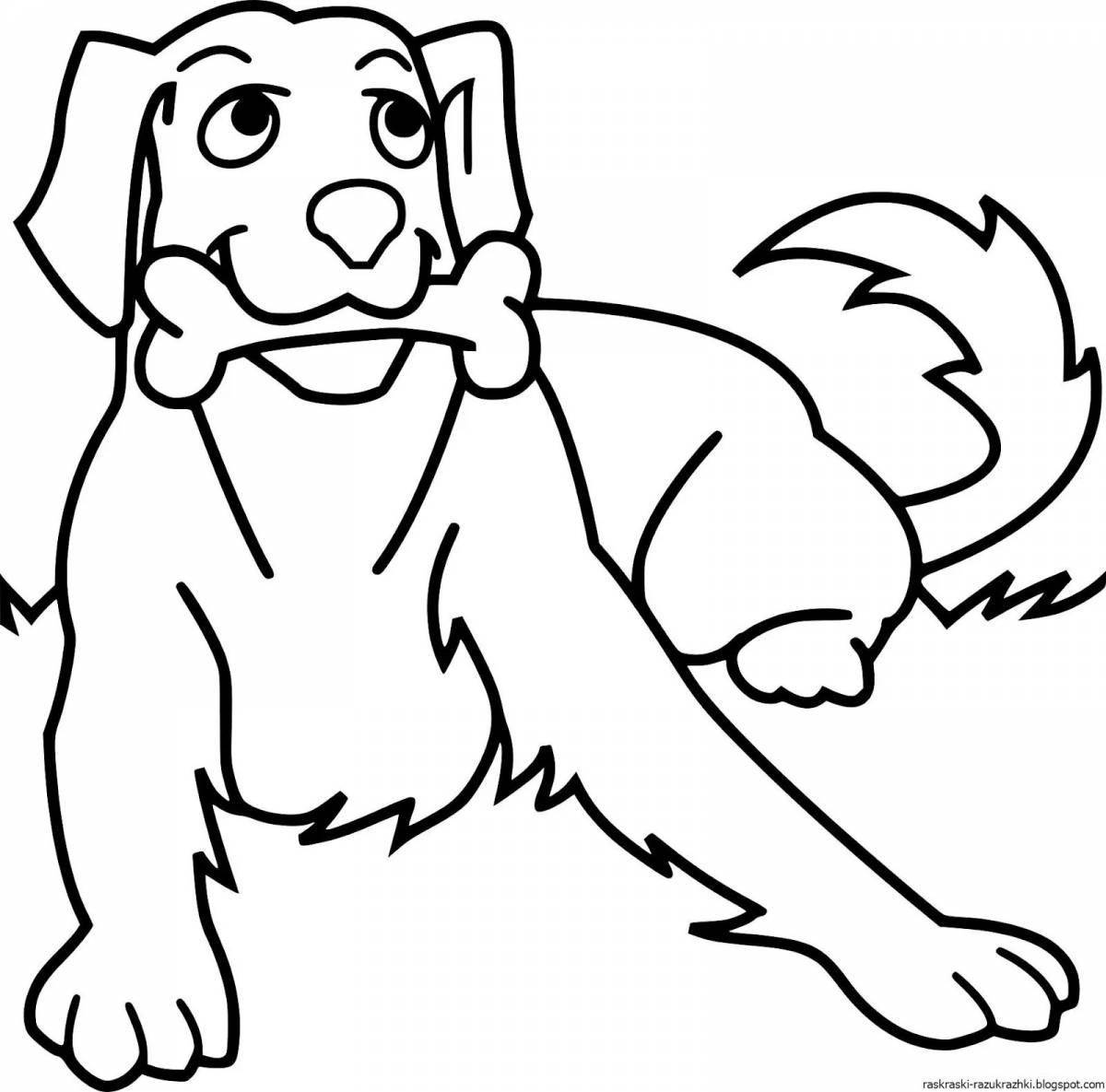 Fun dog coloring for kids