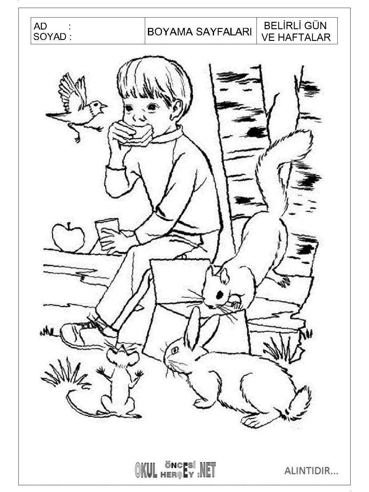 Playful coloring book take care of nature for preschoolers on ecology