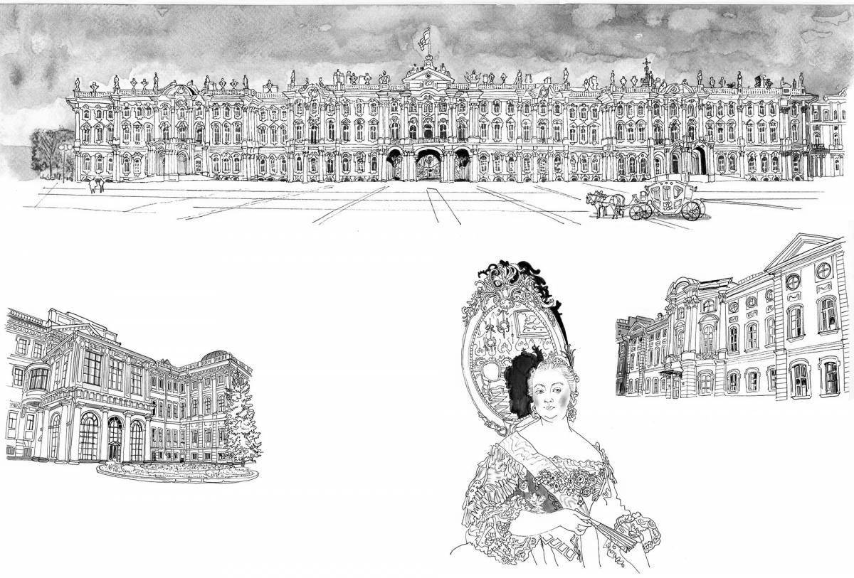 Coloring page magnificent winter palace